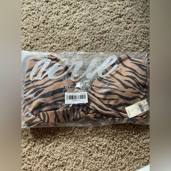 NEW Aerie Tiger Print Longline Bikini Top Medium - Picture 5 of 5